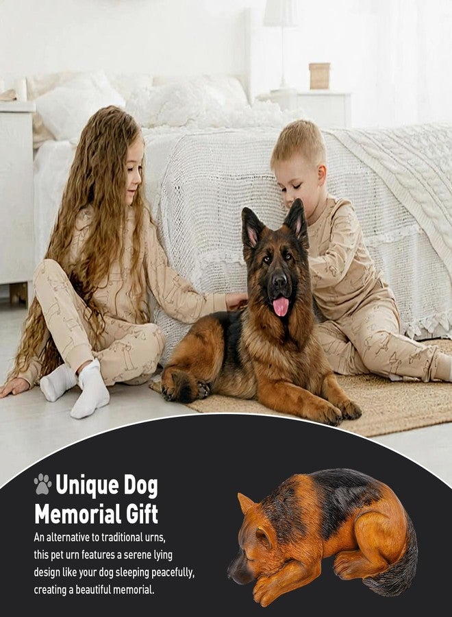 VIPbuy Dog Urn for Ashes - Pet Memorial Cremation Urn, Wooden Carving Style Resin Handcrafted German Shepherd Figurine, Pet Loss Sympathy Gift Home Decor - Image 5